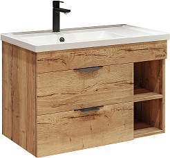 Grossman Мебель для ванной Форта 80 подвесная дуб галифакс – фотография-5